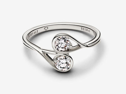 Lab-grown Diamond Double Facing Ring 0.50 carat tw 14k White Gold