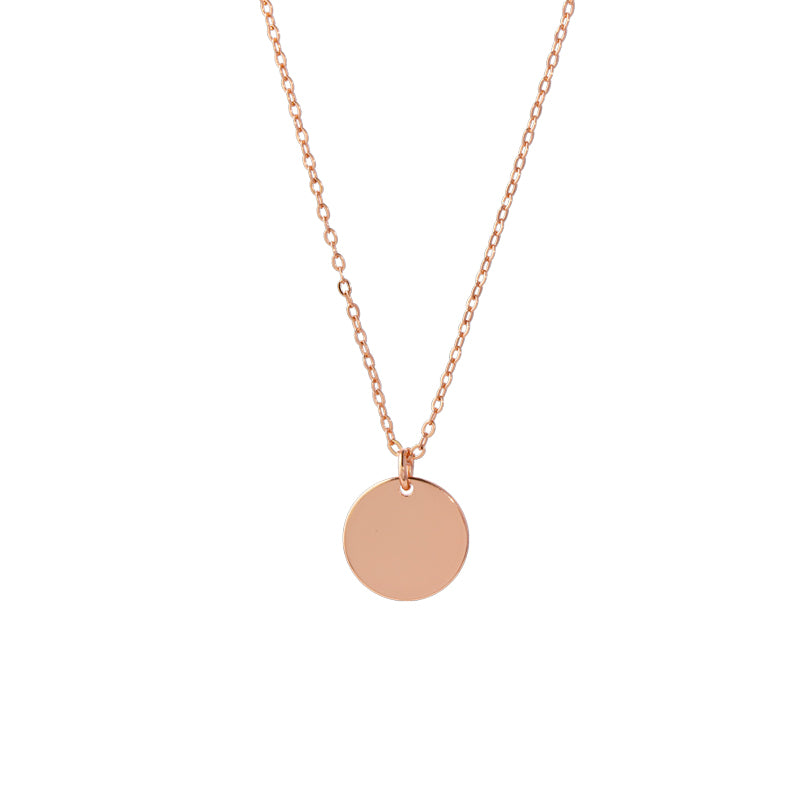 Fashionable Copper Alloy Necklace with Round Geometric Pendant