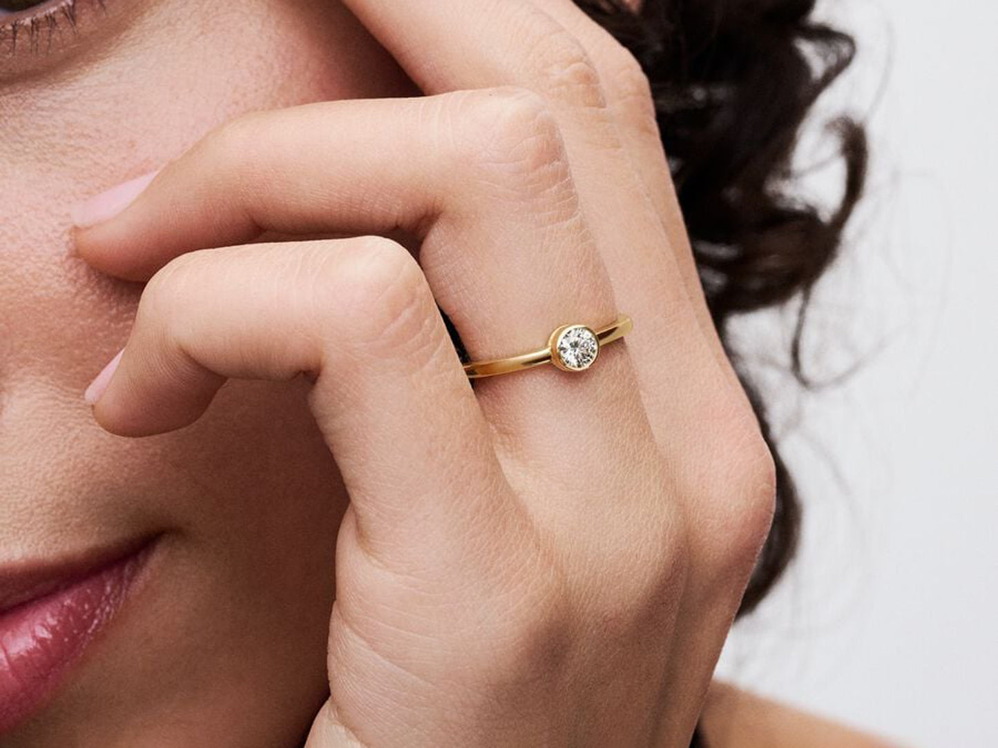Lab-grown Diamond Bezel Ring 0.15 carat tw 14k Gold