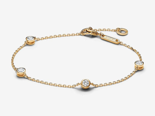 Lab-grown Diamond Station Chain Bracelet 0.40 carat tw 14k Gold