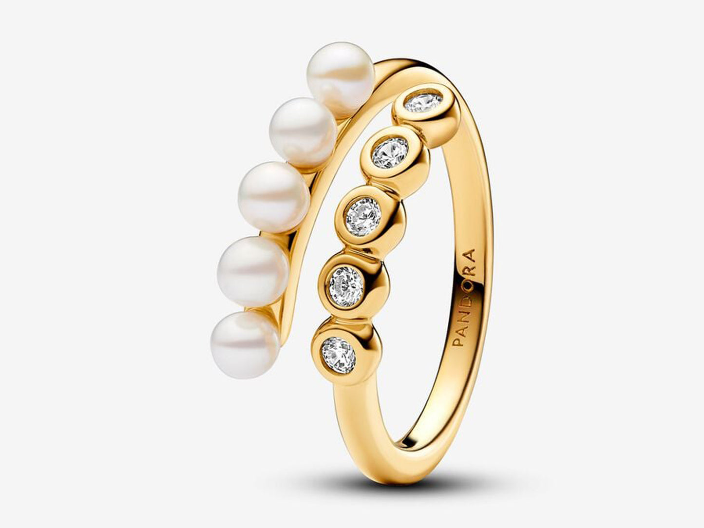 Treated Freshwater Cultured Pearls & Stones Open Ring