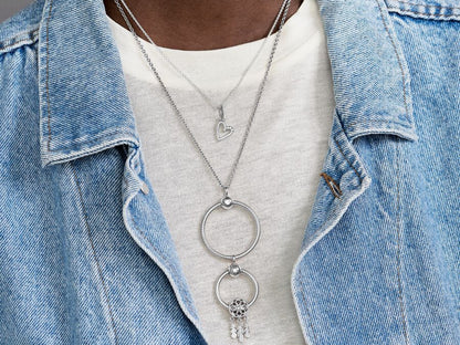 Sparkling Freehand Heart Pendant Necklace