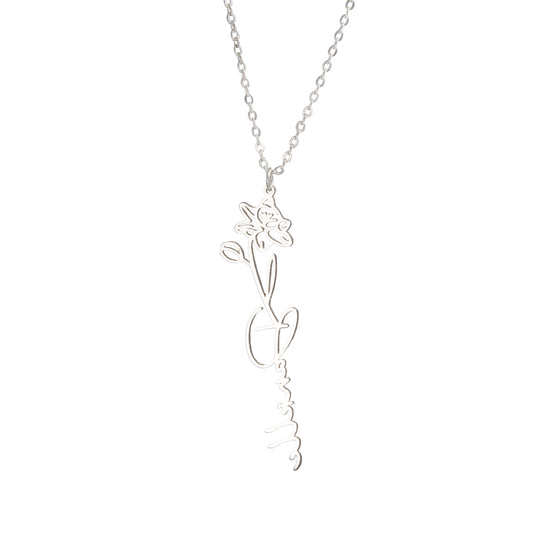 Nature-Inspired Stainless Steel Flower Pendant Necklace