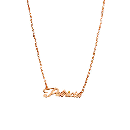Rose Gold Necklace with Letter Pendant