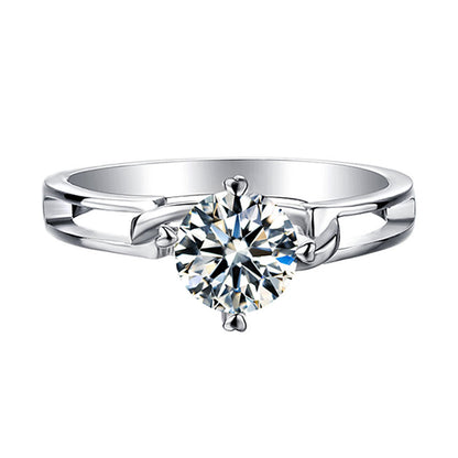 1 Carat D Color Moissanite Engagement Ring - 925 Sterling Silver Twisted Shank Solitaire
