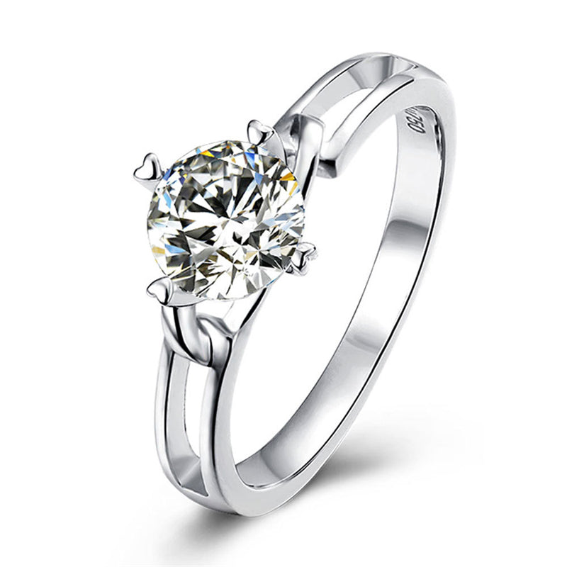 1 Carat D Color Moissanite Engagement Ring - 925 Sterling Silver Twisted Shank Solitaire