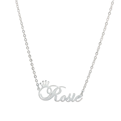 Silver Letter Pendant Necklace with O-Chain