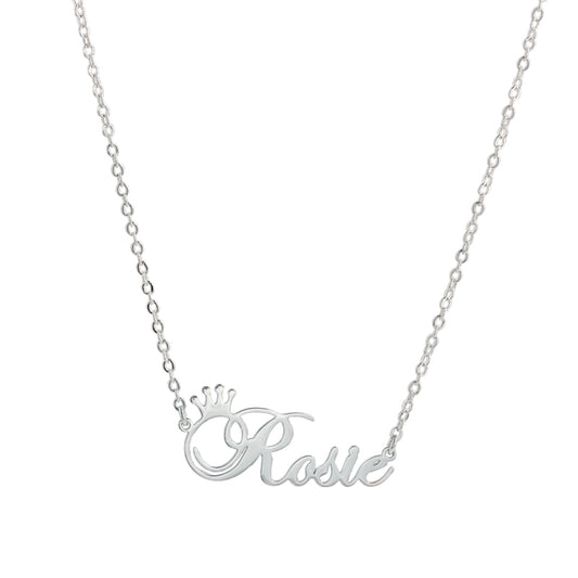 Silver Letter Pendant Necklace with O-Chain