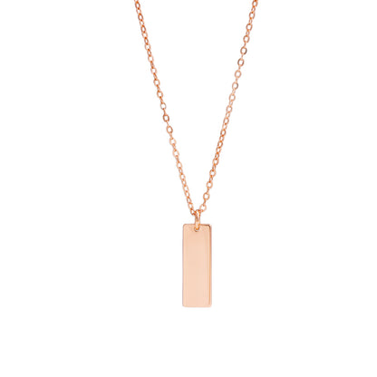 Rose Gold Square Pendant O-Shaped Necklace