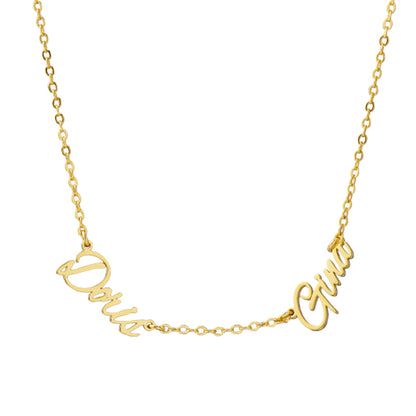 Fashionable gold letter pendant O-shaped chain necklace