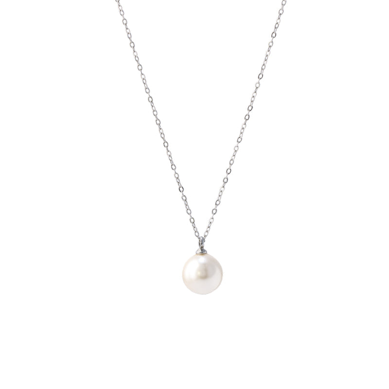 Simple O-Chain Necklace with Pearl Drop