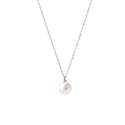 Simple O-Chain Necklace with Pearl Drop