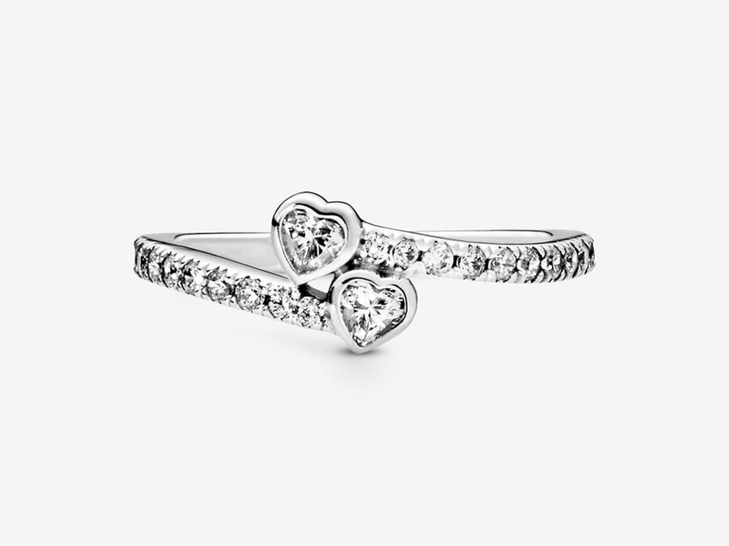 Two Sparkling Hearts Ring