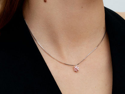 Lab-grown Pink Diamond Pendant Necklace 1.00 carat tw 14k White Gold