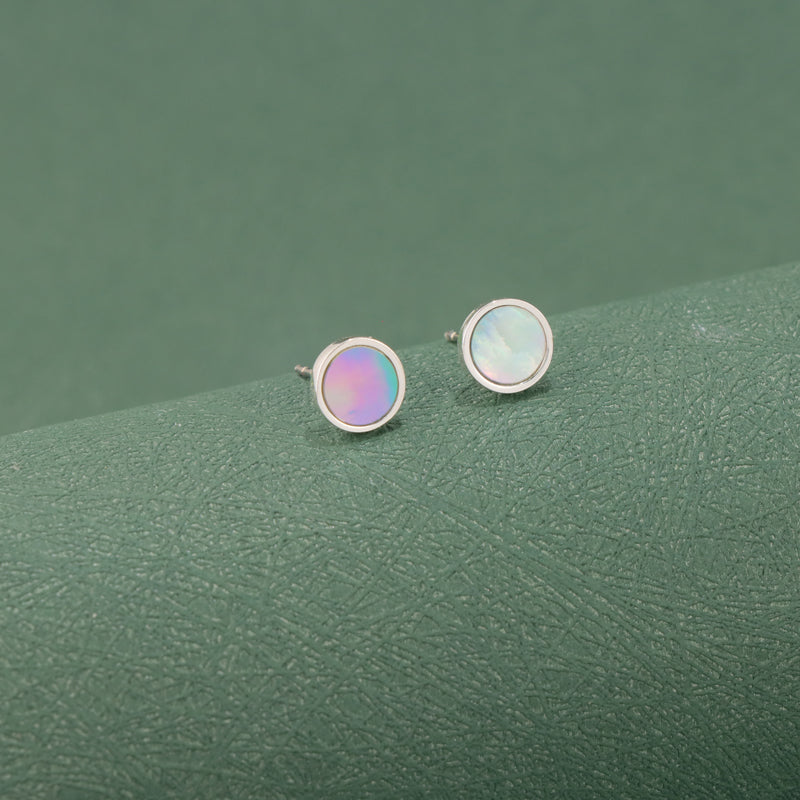 Rainbow Stainless Steel Geometric Stud Earrings - Chic Style