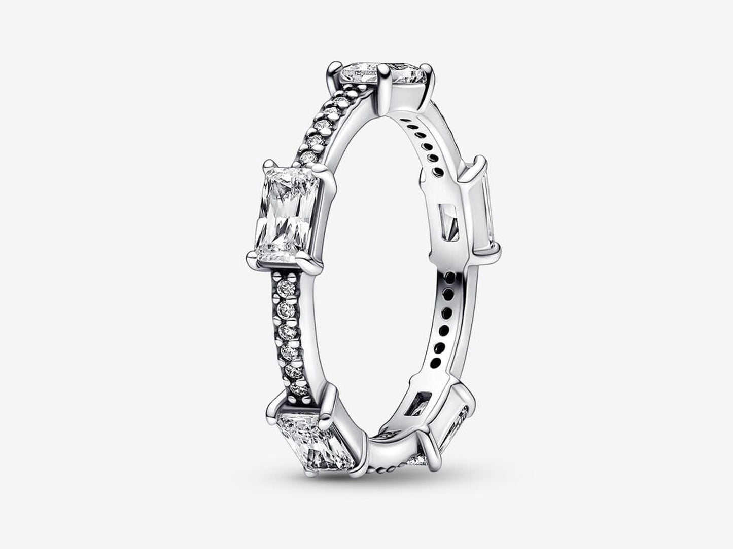 Rectangular Bars Sparkling Pavé Ring