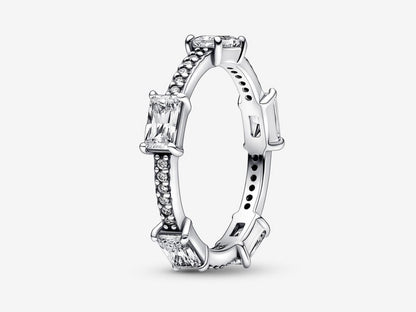 Rectangular Bars Sparkling Pavé Ring