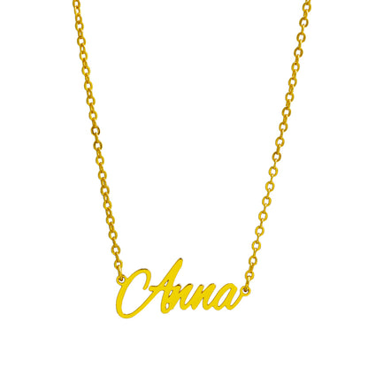 Fashionable gold letter pendant O-shaped chain necklace