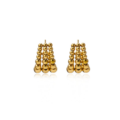 Modern Stainless Steel Hoop Earrings - Multi-layered Design