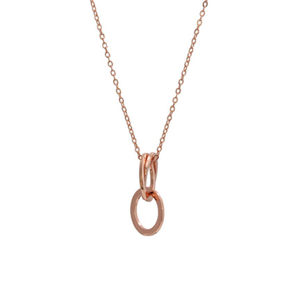 Rose Gold  O-Chain Multi-Ring Pendant Necklace