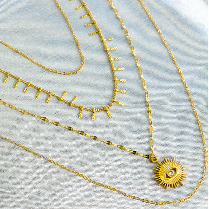 Sliver Stainless Steel Lip Necklace with Multi-layered Design