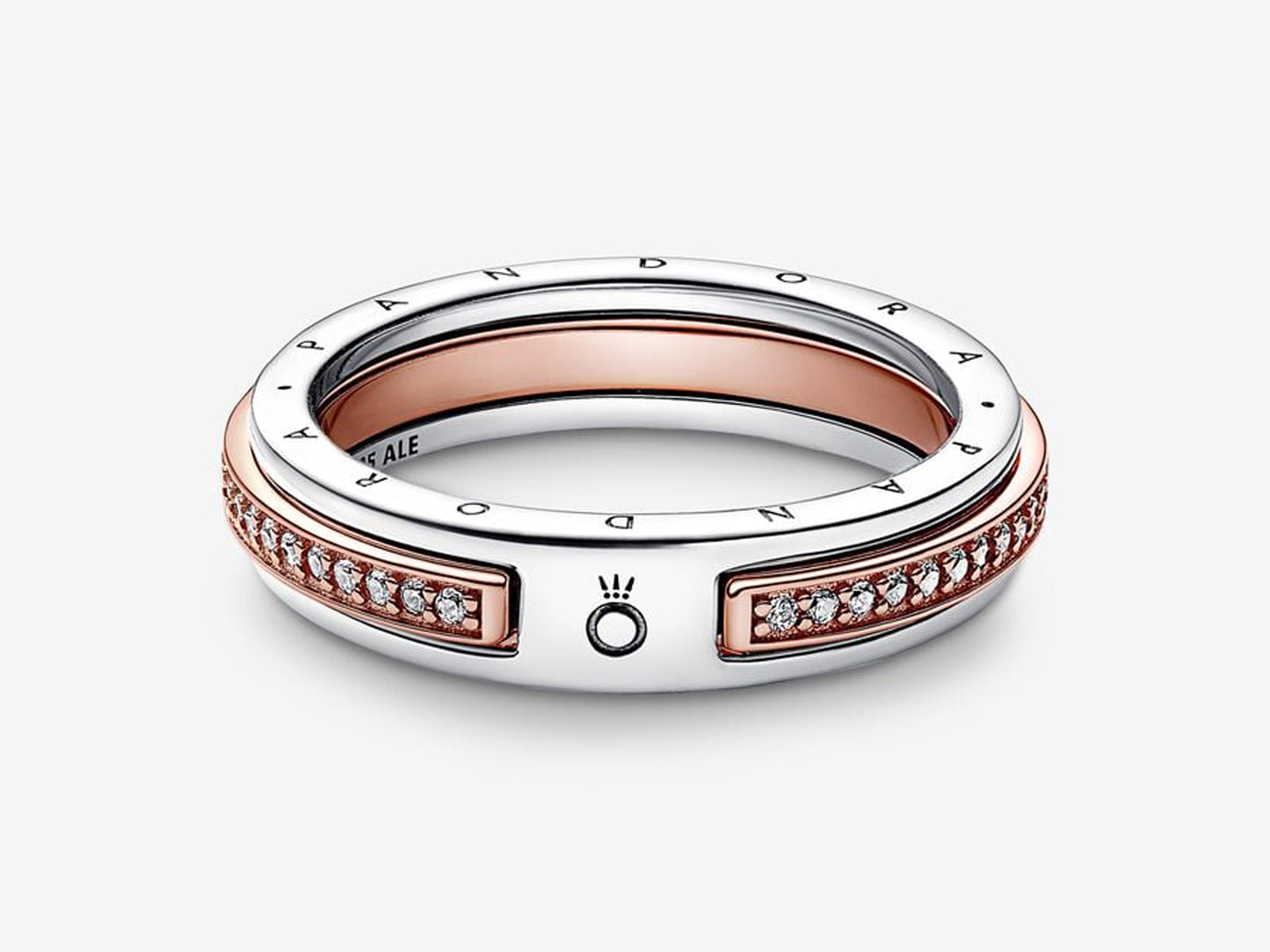 Two-tone Logo & Pavé Ring