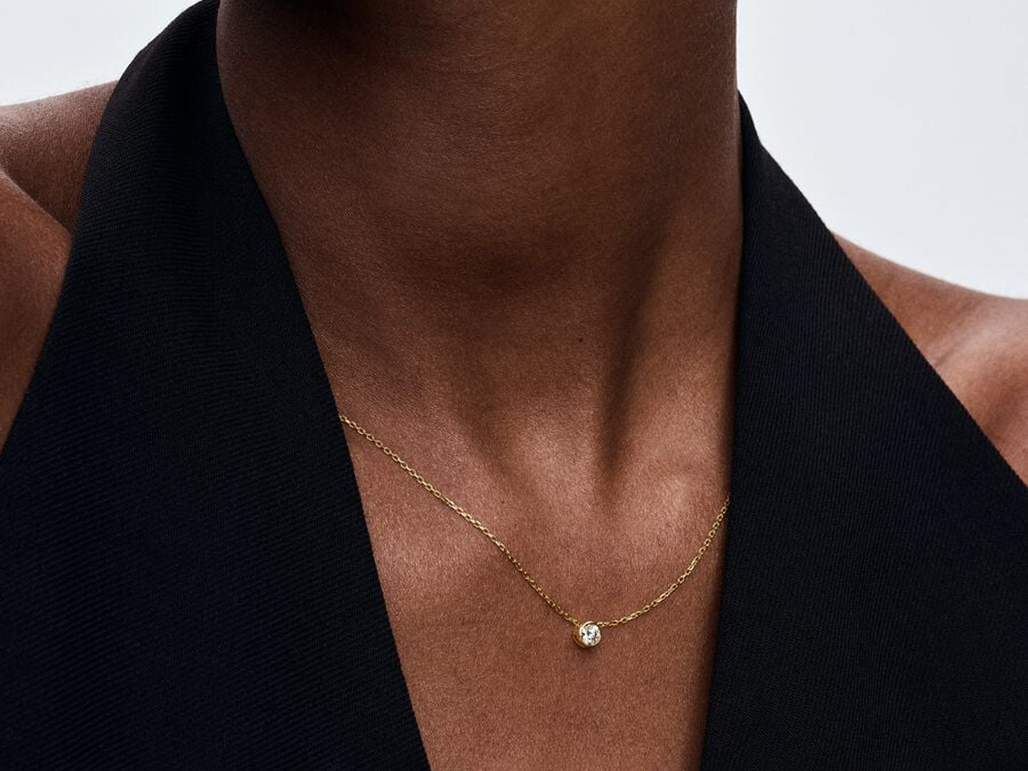Lab-grown Diamond Bezel Pendant Necklace 0.25 carat tw 14k Gold