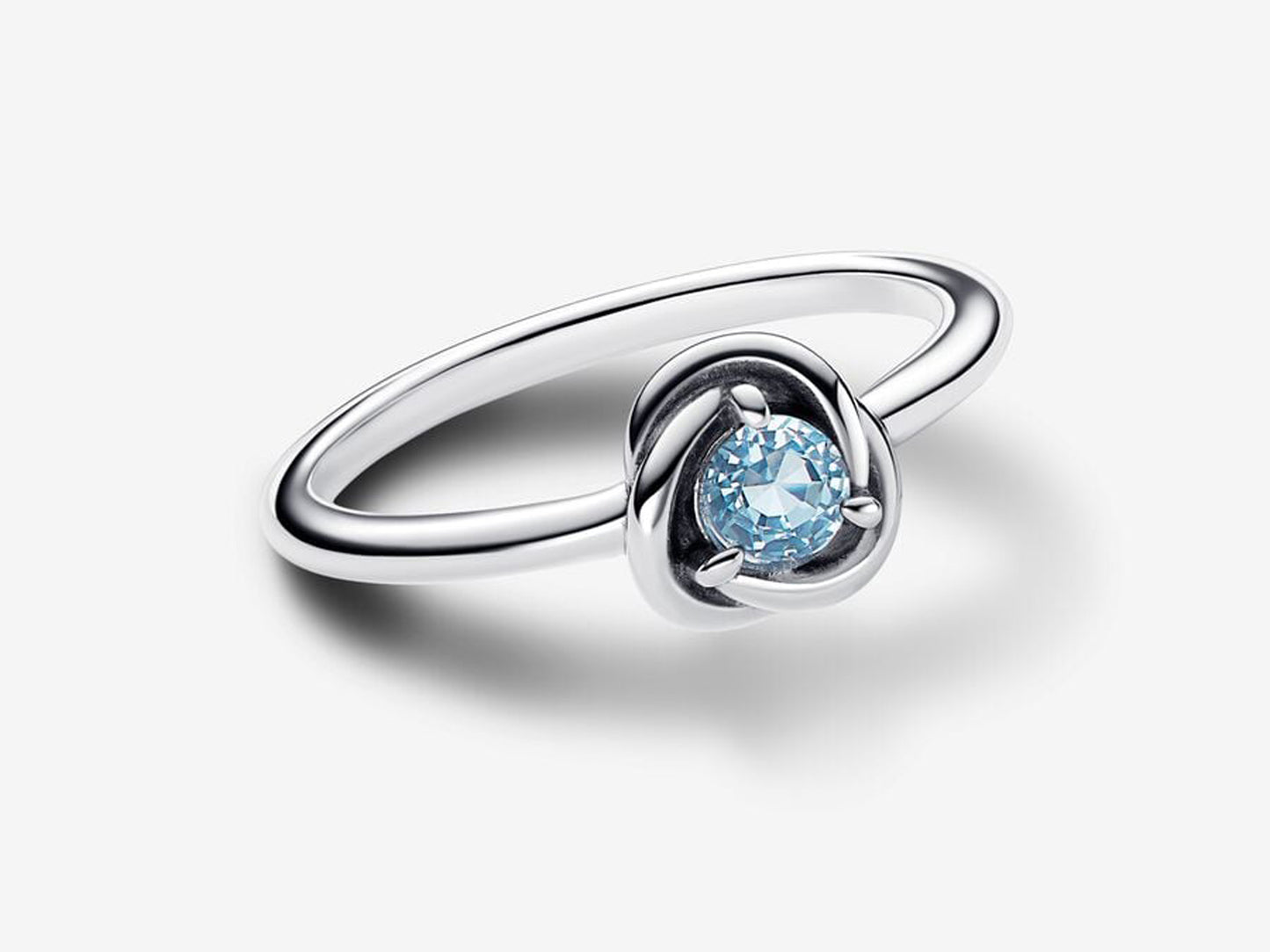 March Sea Aqua Blue Eternity Circle Ring