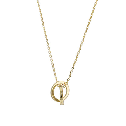 Gold O-Chain Multi-Ring Pendant Necklace