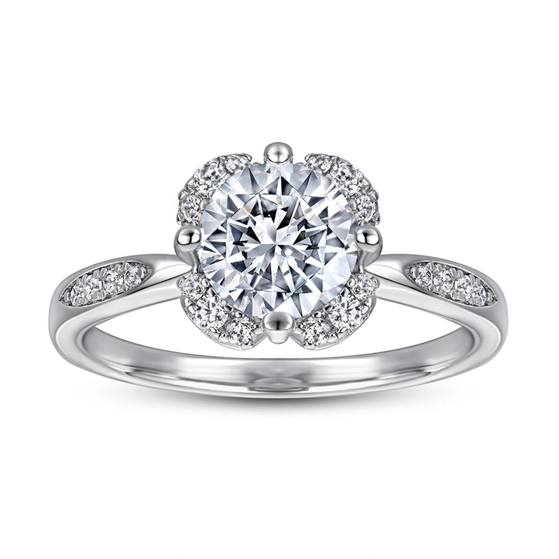 1ct Floral 925 Silver Ring - European-Inspired Zirconia Wedding Band