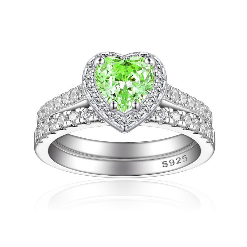 1ct Heart-Shaped Gemstone 925 Silver Stackable Ring Set - Luxe Ice-Cut High Carbon Diamond Love Rings for Women