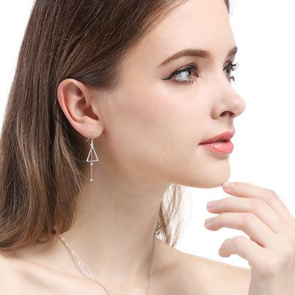 925 Sterling Silver Tree Drop Earrings - Minimalist Botanical Dangle Earrings for Women