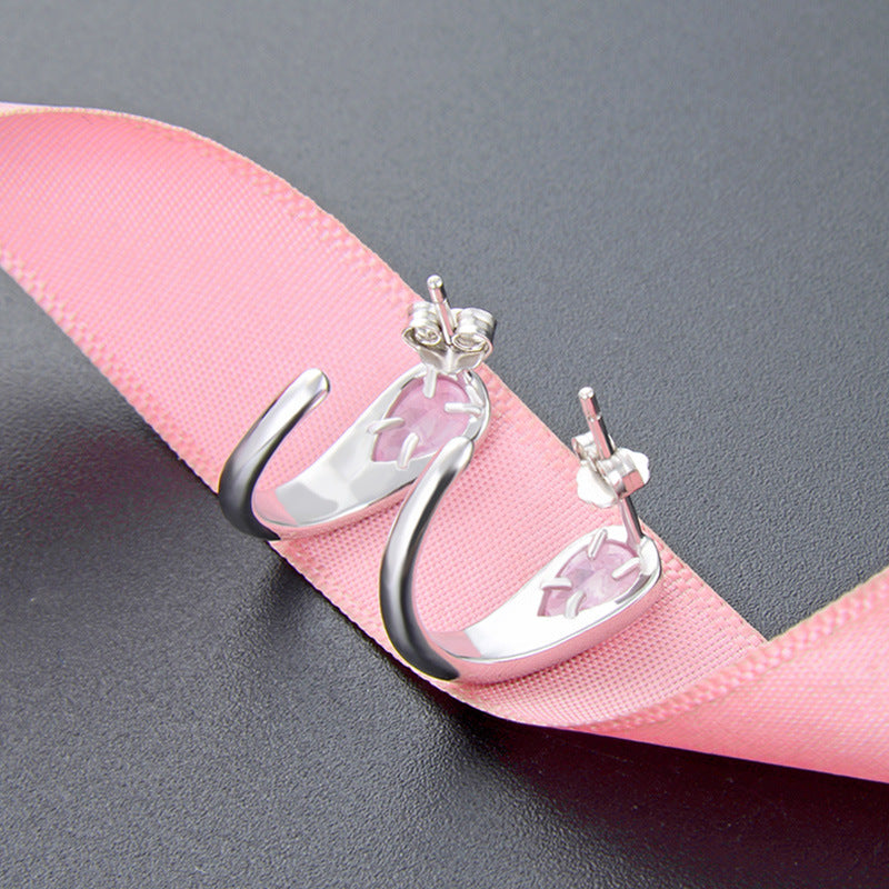 S925 Sterling Silver Plated Stud Earrings - Minimalist Professional Earrings with Plastic Backs