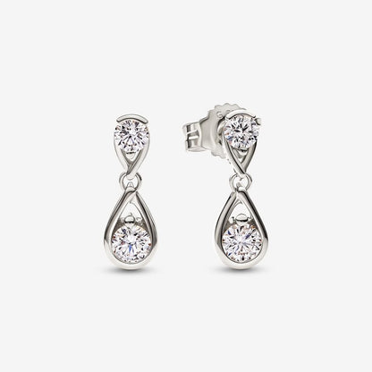 Lab-grown Diamond Double Drop Earrings 0.50 carat tw 14k White Gold