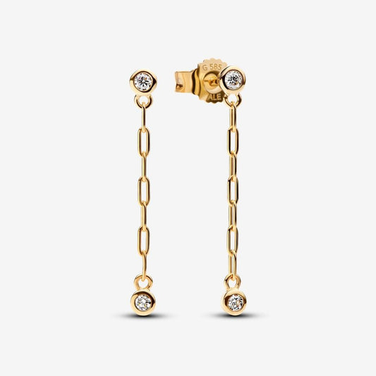 Paperclip Chain Diamond Drop Earrings