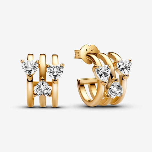 Sparkling Heart Cluster Hoops