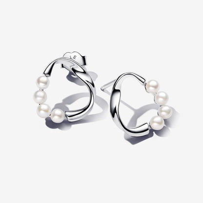 Pearl Oval Stud Earrings