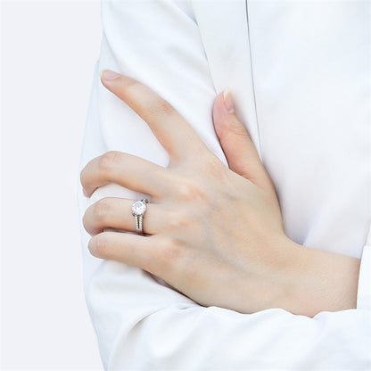 2 Carat Zircon Solitaire Ring - 925 Sterling Silver 4-Prong Engagement Jewelry