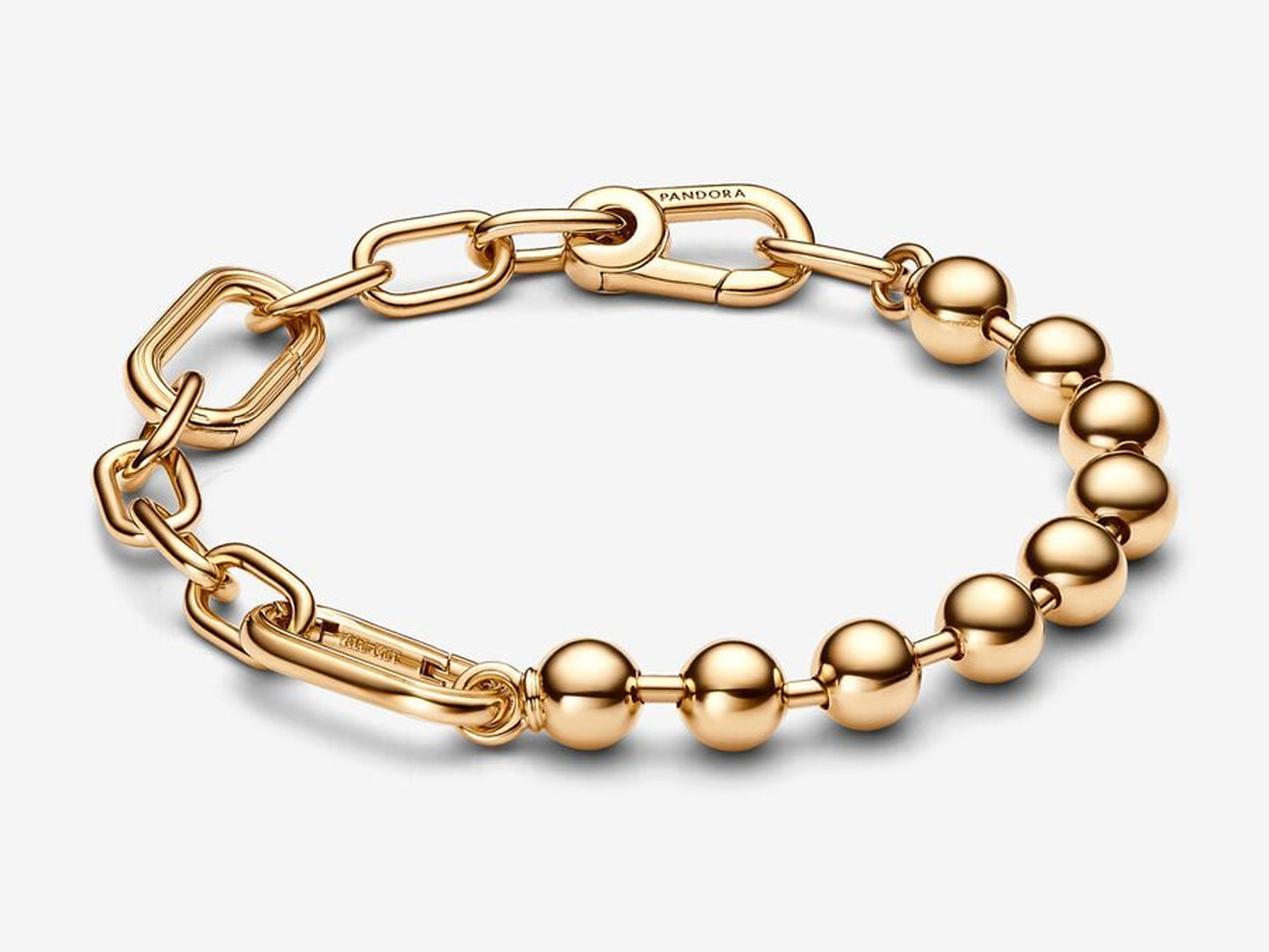 Metal Bead & Link Chain Bracelet