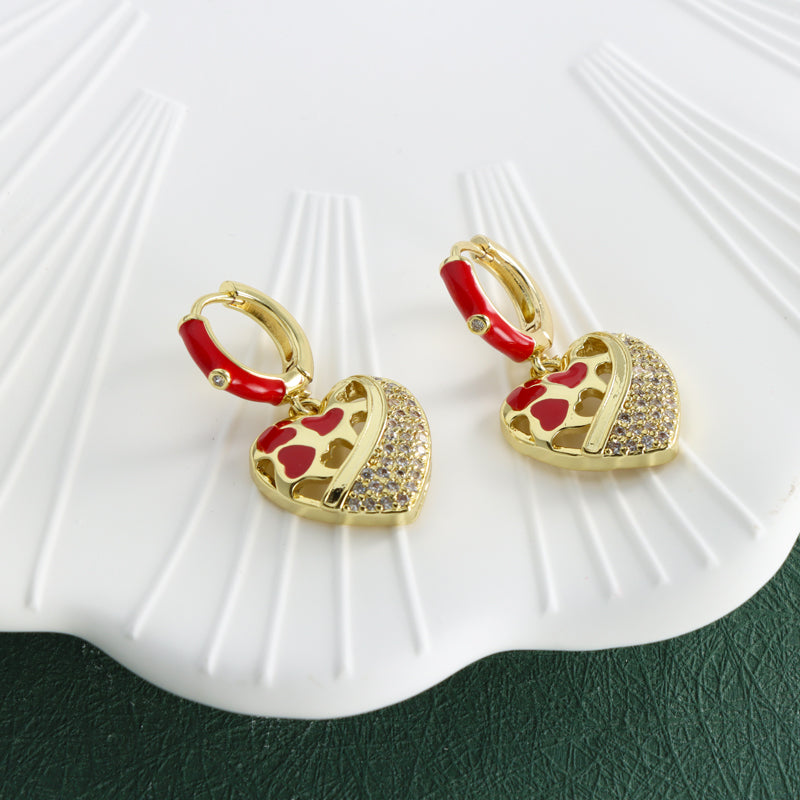 Modern Geometric Heart Earrings