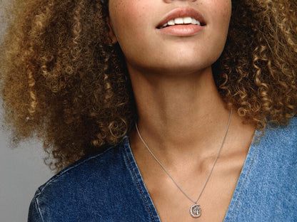 Moon & Spinning Tree Pendant Necklace