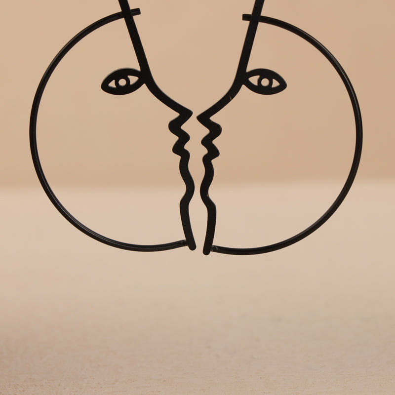 Minimalist Copper Face Earrings - Streamlined Design