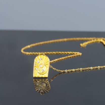 Celestial Theme Gold Stainless Steel O-Chain Necklace