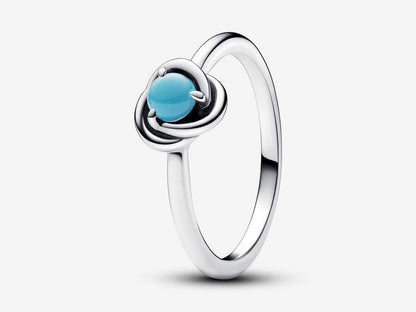 December Turquoise Blue Eternity Circle Ring