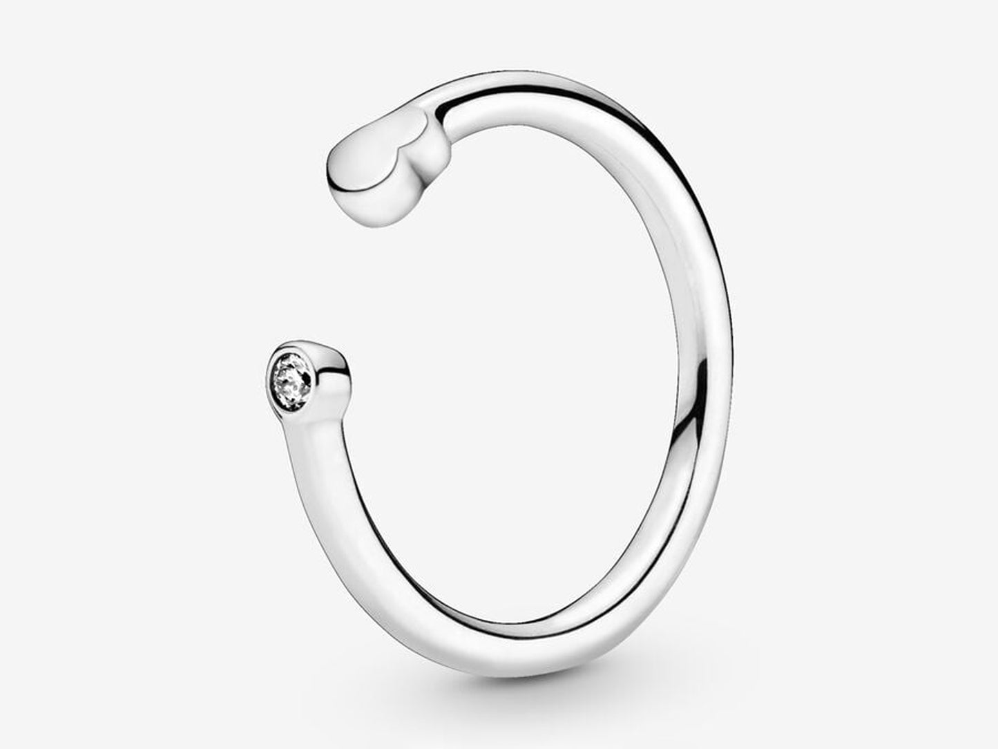 Polished Heart Open Ring