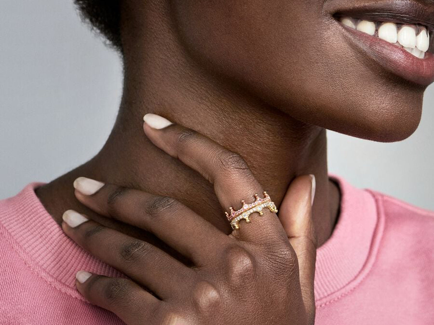 Clear Sparkling Crown Ring