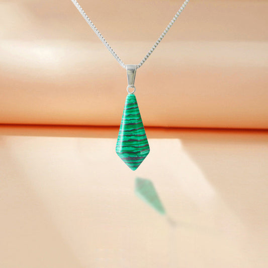 Stainless Steel Box Chain Cone Pendant Necklace