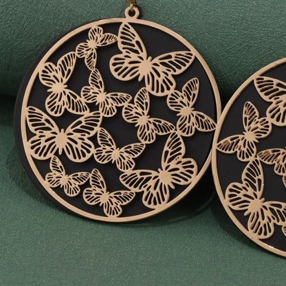 Vintage Copper Butterfly Earrings - Multilayered Design