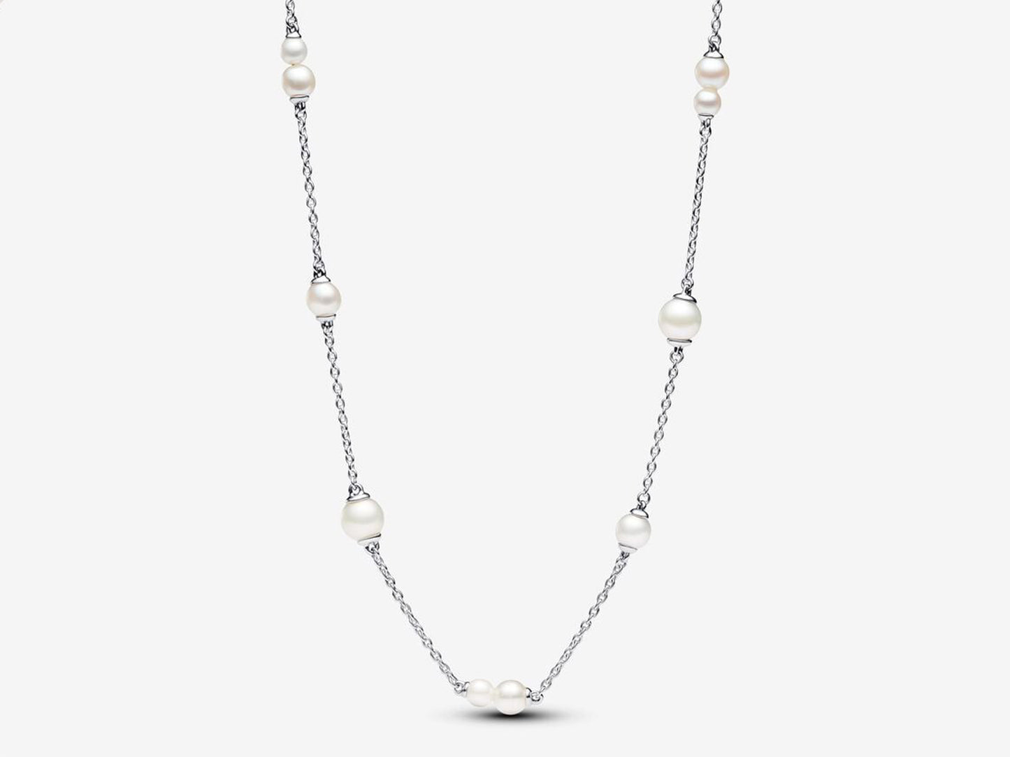 Treated Freshwater Cultured Pearl Station Chain Necklace