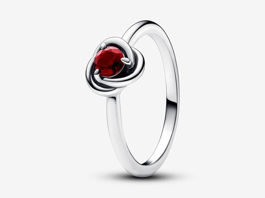 January Red Eternity Circle Ring